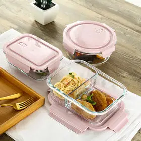Стеклянные контейнеры для хранения пищевых продуктов с бамбуковыми крышками