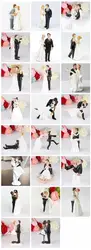 Funny Doll Toy Resin Craftwork Action Figure Groom And Bride Cake Topper Wedding Decoration