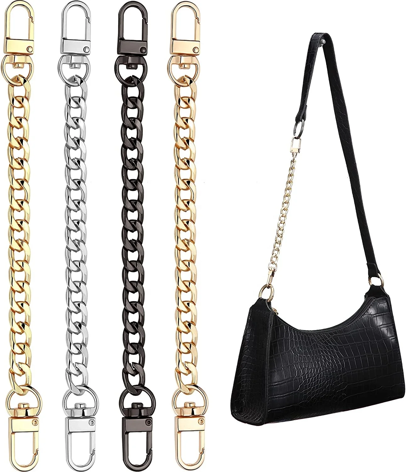 Women Purse Alloy Bag Parts Accessories Hardware Fashion Handbag Bag Chain strap handle