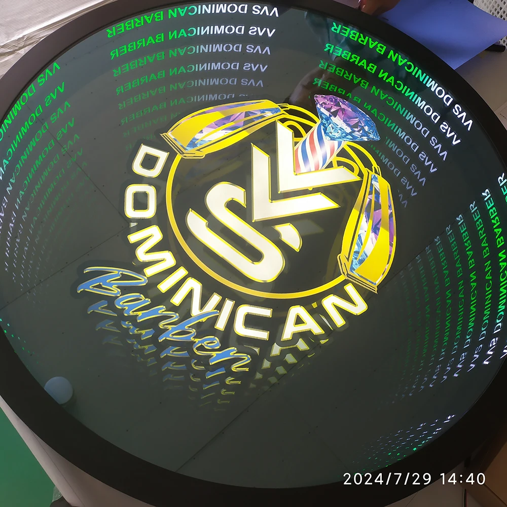 JAGUARSIGN Direct Factory Custom Infinity LED Light Box Stainless Steel and Acrylic Two-Way Mirror Cabinet for Office Use