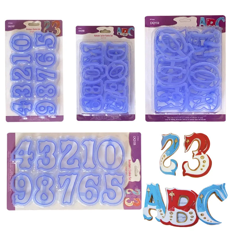 Lixsun Alphabet Letters and Numbers Upper and Lower Case Set Cookie Chocolate Fondant Stamps For Baking Two Sizes Optional