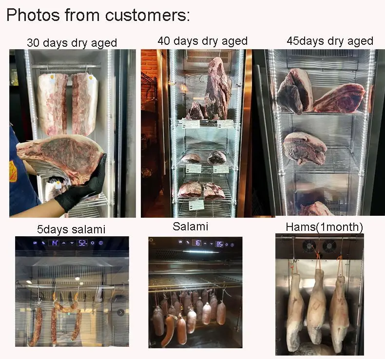 best dried age beaf ham and chees chamber clear glass door air purify charcoal filter cooler appliance 