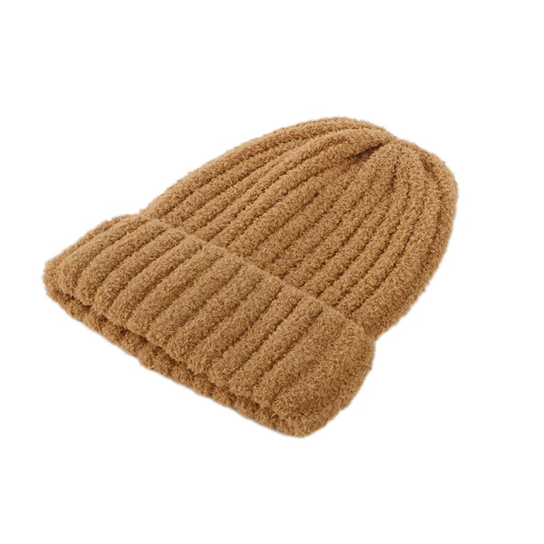 Новая однотонная теплая шапка из полиэстера оптовая продажа зимние шапки-бини на заказ женские шапки с