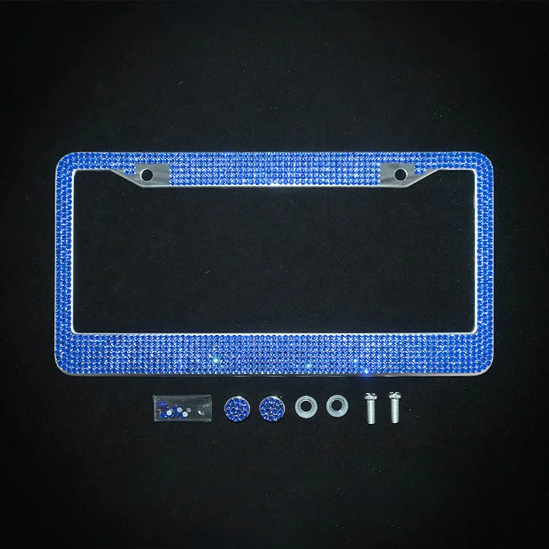 JDMotorsport88 2pcs Car Custom Bling License Plate Frames Covers Holder Protector for USA Car