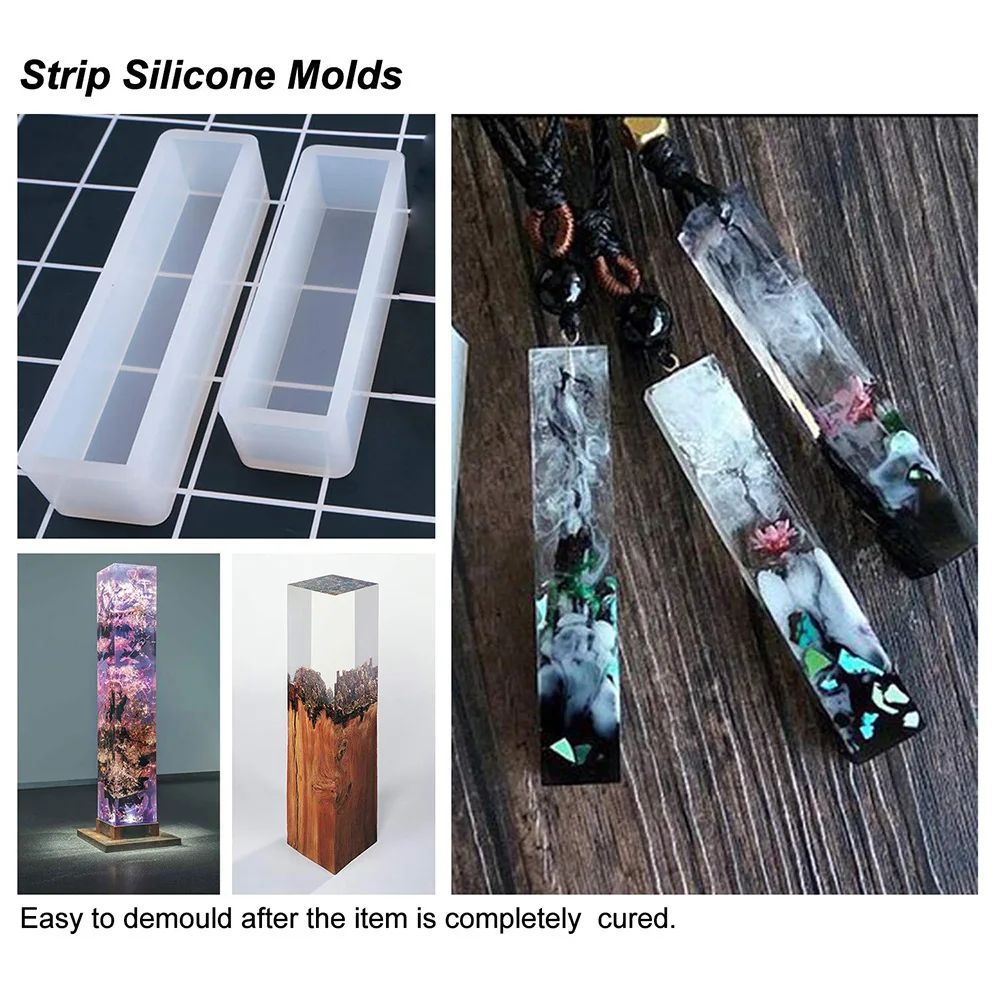 Silicone Resin Molds Epoxy 9 Pack Kit for Casting Epoxy Resin UV Resin Include Square Rectangle Moldes De Silicona