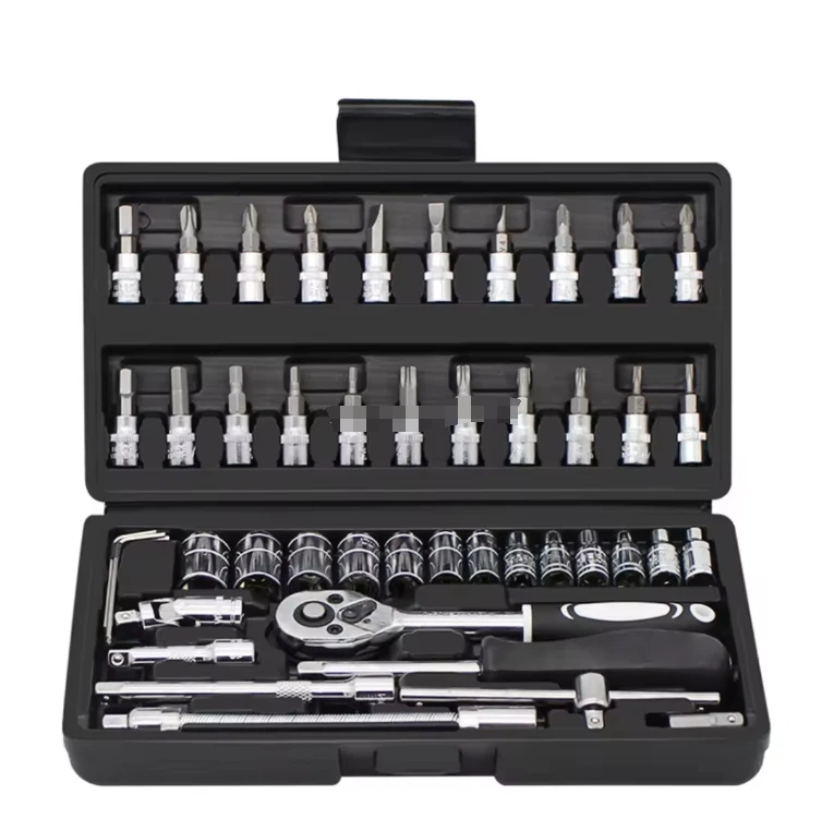 Multi-functional 46 pcs Car Repair Tool Kit Set Wrench Kit Mechanical Repair Tools Set Socket Wrench Set