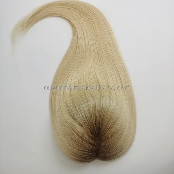 stock silk topper have root blonde color wholesale 2024  human hair silk base topper wholesales for loss hair