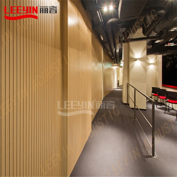 Fireproof Wooden Grooved Wall Paneling MDF Board Akustik Panel for Office Building Acoustic Panels