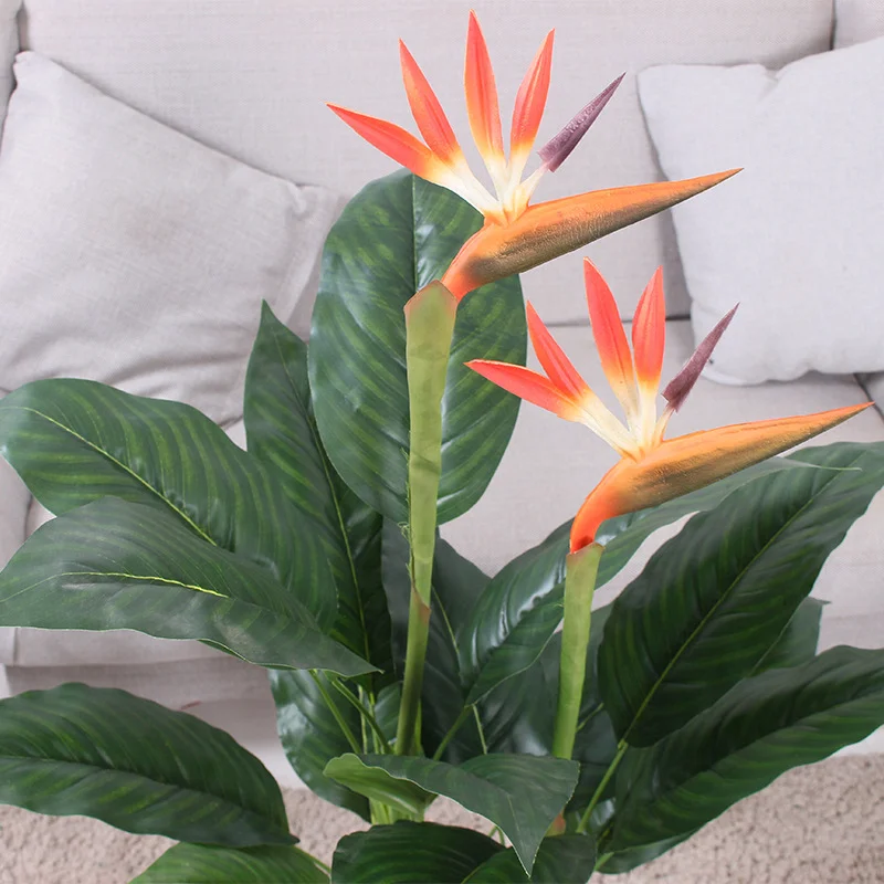 100cm Fleurs Home Decor Strelitzia Artificial Plant Realistic Bird Of Paradise Artificial Plant with Flower Flores Plante