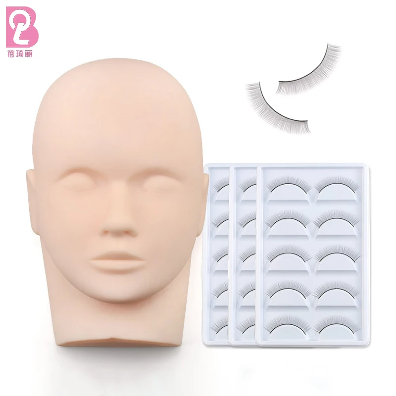 Beiqili Silicone Multi-layered Mannequin Head For Practice Lash Extension Training Layered Eyelash Realistic Mannequin Head