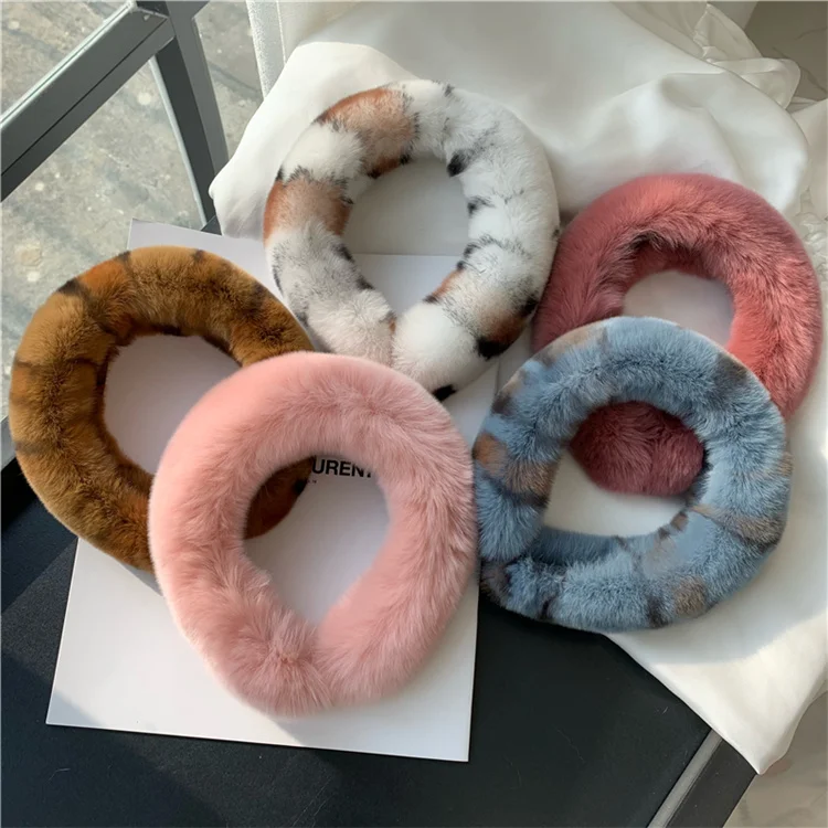 
Wholesale Cute Autumn Winter Fashion Real Rex Rabbit Fur Headband Girls Hair Accessories 