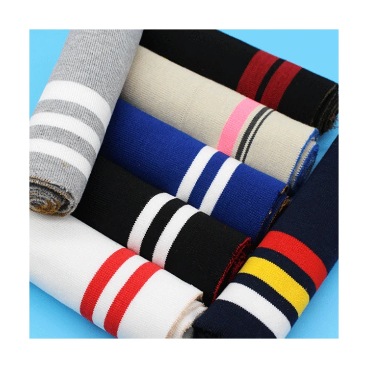 Ребристые аксессуары для одежды манжеты воротник нить куртка ткань Ребристый Подол вязаная Серебряная эластичная машинная рубашка в полоску Бежевый Зеленый