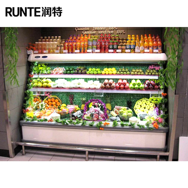 Refrigerator Show Vegetable Fruit Chiller Supermarket
