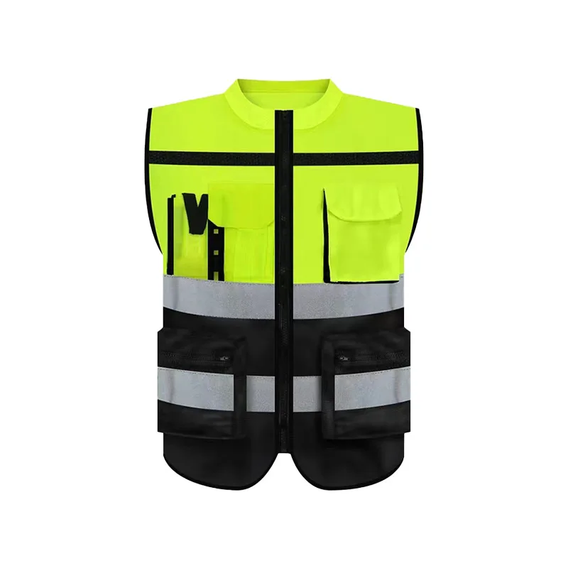 Factory Custom Security Jacket Construction High Visibility Work Reflector Clothing Signaling Safety Reflective Material Vests
