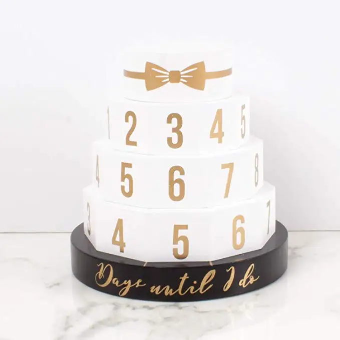 Creative Wedding Countdown Table Calendar Wholesale Personalized Wooden Blocks Custom Desktop Advent Perpetual Calendar