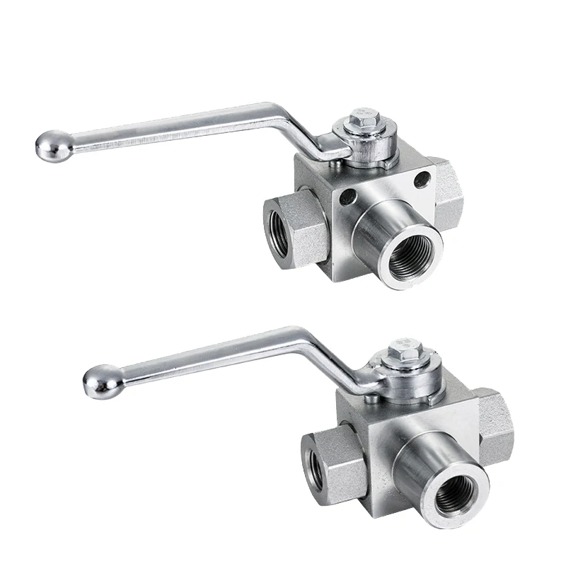 HONGGE KHB3K- 1/4NPT Stainless Steel Hydraulic Three Way Threaded High Pressure Ball Valves 1/4Inch
