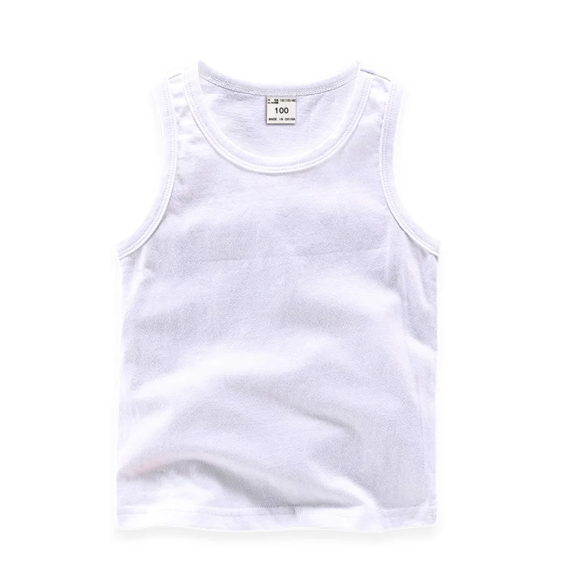Wholesale Blank Cotton Children Tank Top Custom Graphic Design Print Summer Plain Kids White Tank Tops