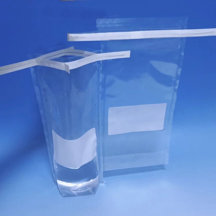 WB-ST2001 114X229MM Sterile Sample Stand up Bags Pouch with Wire Closure and Writing Area sterile laboratory sampling bag