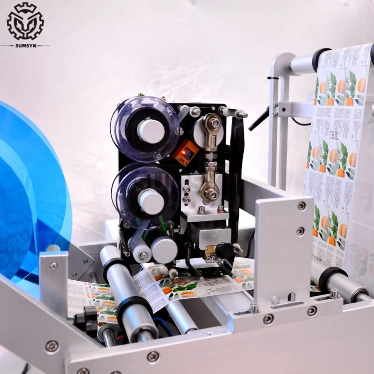 
Manual Fast Semi Automatic labeling self-adhesive barcode machine round bottle Jars Cans with date printing 