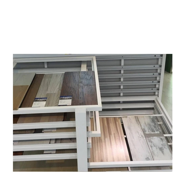 Ceramic Tile Sample Showroom Floor Display Stand Quality Metal Advertising Display Rack Metal Frame KT Board Advertising Carton