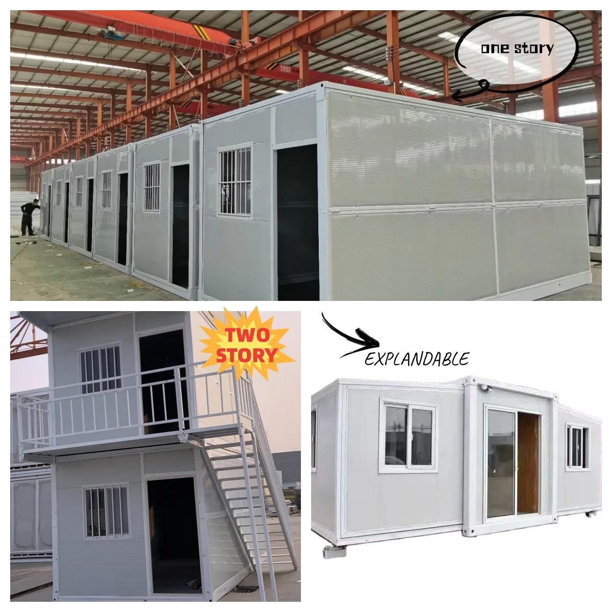 Flat Pack Mini Casa Foldable Prefab Homes Prefabricated 20ft Office Folding Container House