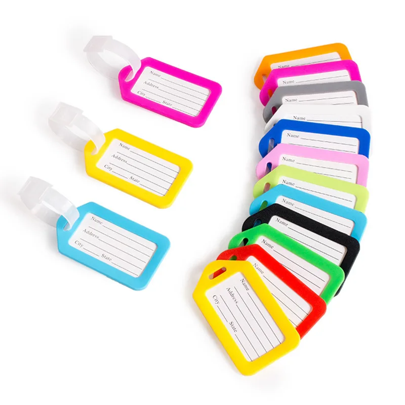 Travel Accessories trolley case bulk bag label custom printed logo plastic  loop cruise hang luggage tags