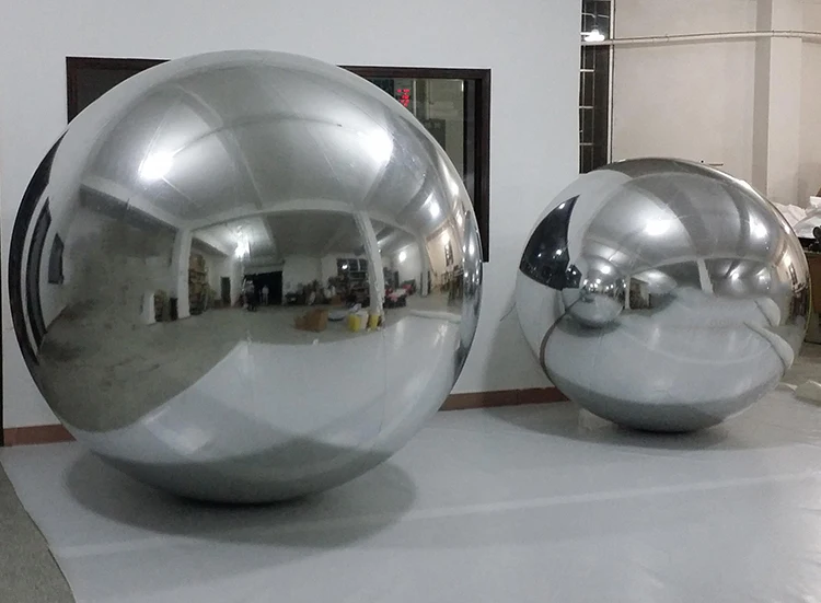 Hanging inflatable mirror ball mirror balloon giant mirror sphere for decoration sealed gold silver ball big shiny ball