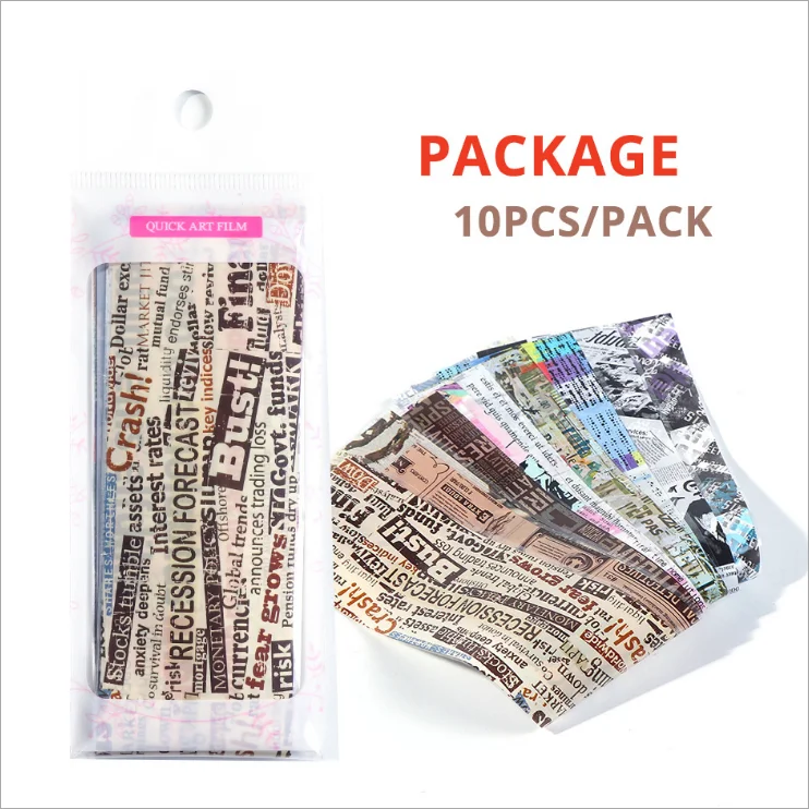 Factory direct art style newspaper color magazine english letter nail sticker