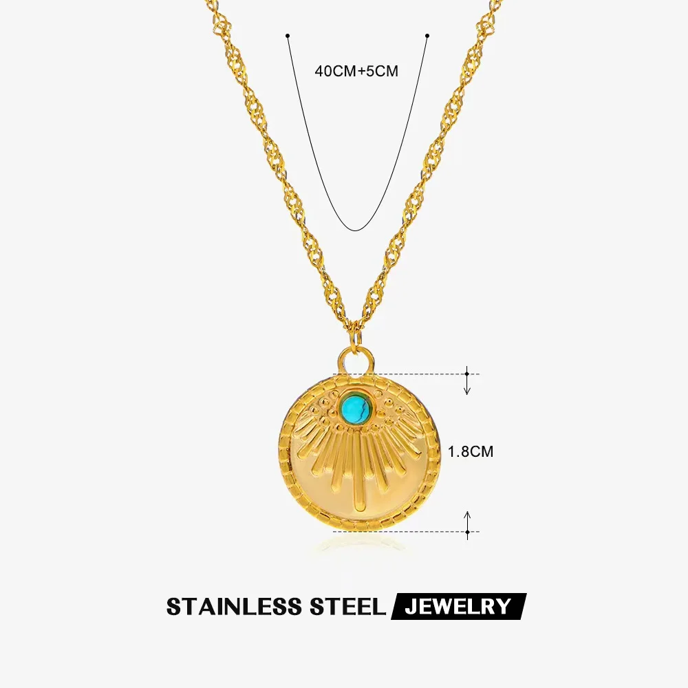 N786 Fashion light luxury INS gem necklace malachite blue pine stone tiger eye stone simple sunflower necklace wholesale