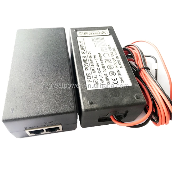 Gigabit DC to DC PoE инжектор 48 В вход 56Vdc 1A выход адаптер CE FC ROHS источник питания для переключателя PoE антенны wifi AP