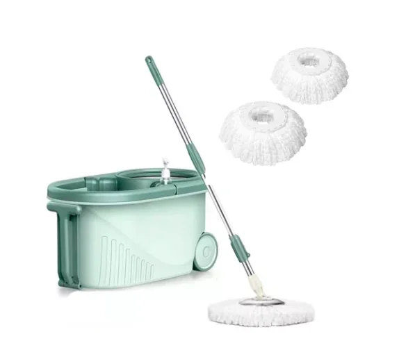 360 Rotation Magic Spin Easy Mop With Twist Two Replacement Mop Heads Easy Hydrate Water