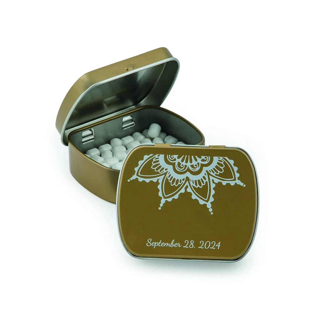 Custom rectangular flip lid candy mint gum hot sell package mini tin boxes popular free sample personalized logo printing