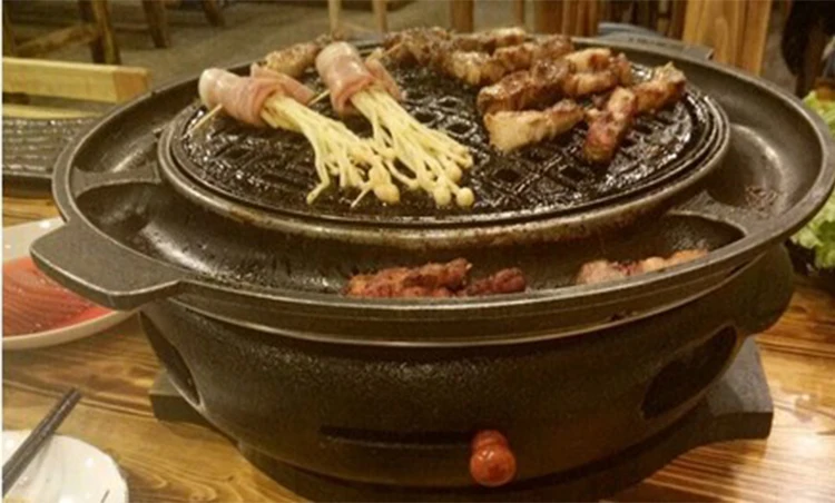 Hot sell smokeless tabletop korean bbq grill portable Cast Iron charcoal grill