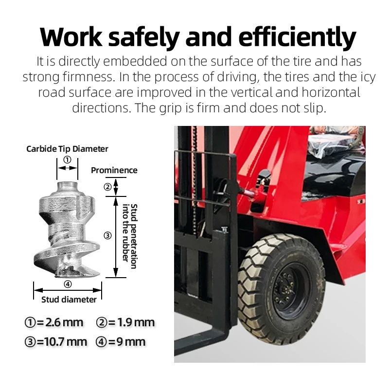 JC-1200 Antiskid Spiral Tyre Screw Ice Grip Forklift Tire Studs