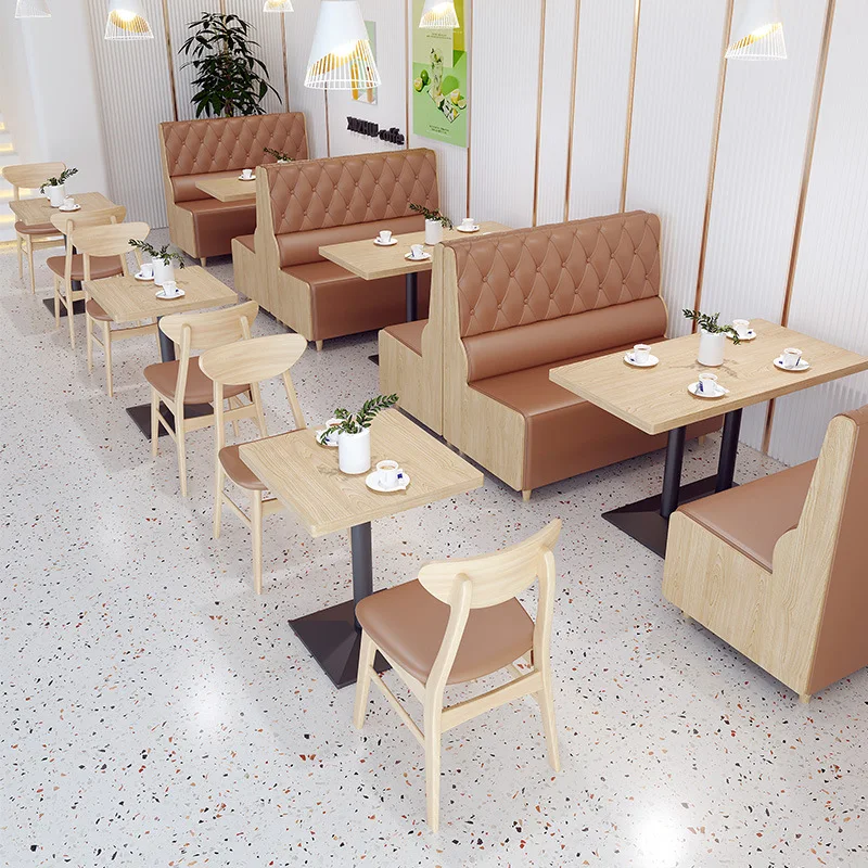 S083 Custom Restaurant velvet booth leather chair banquette seating sets Dessert Shop Milk Tea store nightclub bar Seat Sofa