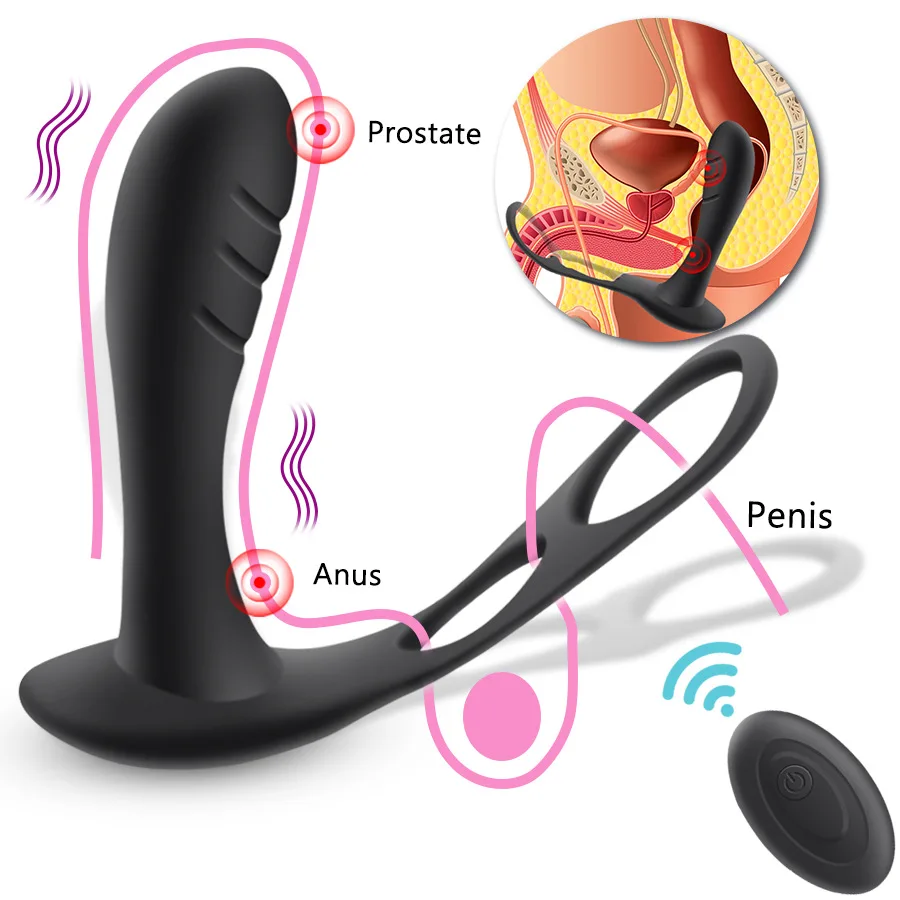 Hot Selling 10 Frequency Prostate Vibrator Men Wholesale Cheap Remote Control Vibrating Prostate Massager Men Anal