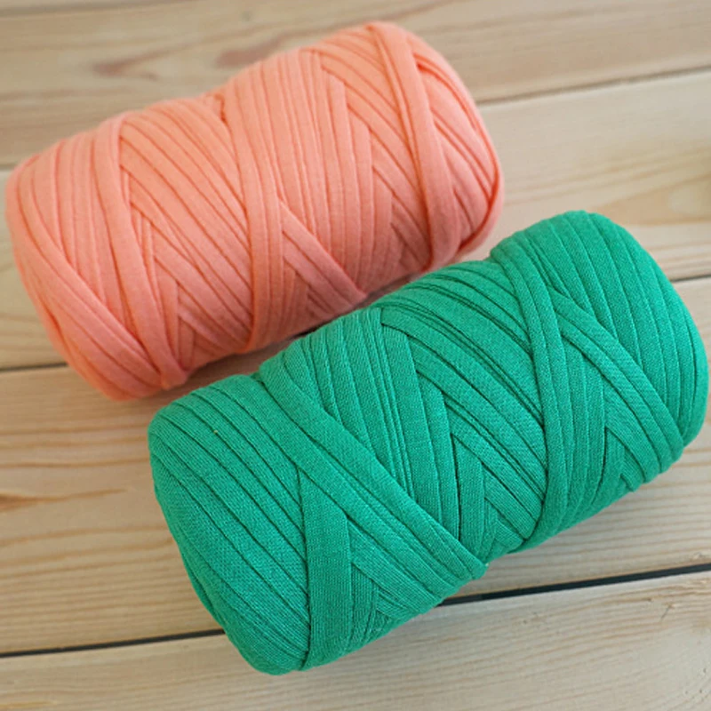ZENGLONG 210g 1ply 35% cotton 65% polyester hand knitting blended yarn t-shirt yarns crochet colorful tshirt
