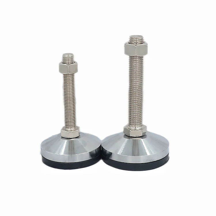 Customized M8/10/12 Stainless Steel Black Rubber Adjustable Leveling Feet Machine Leveler Foot Cup