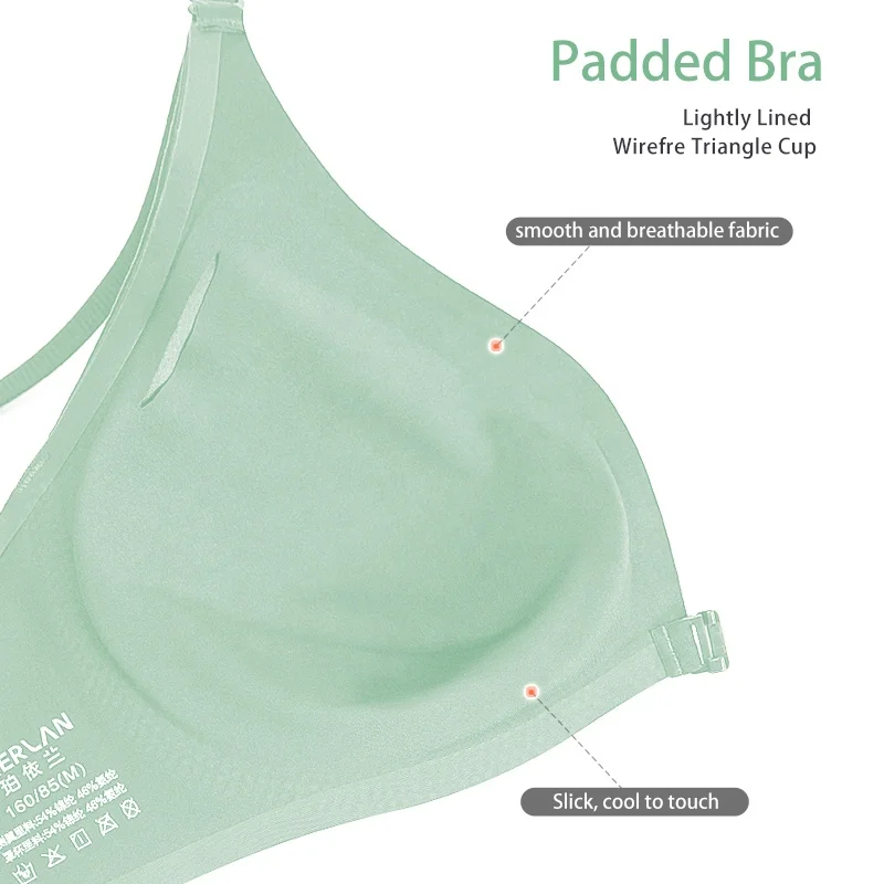 Mature Lady Summer  Invisible One Piece Latest Nylon Nude  Padded Size C Cup Sexy New Model Ladies Bra