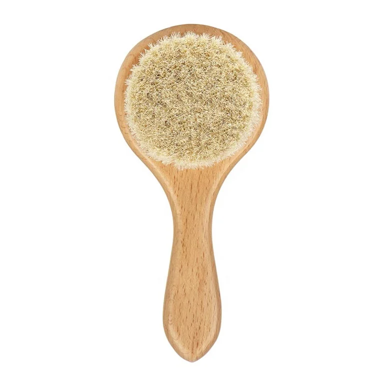 
Custom Logos Natural Wooden Soft Goat Hair Face Brush Facial Cleaning Tool Exfoliating Face Brush 