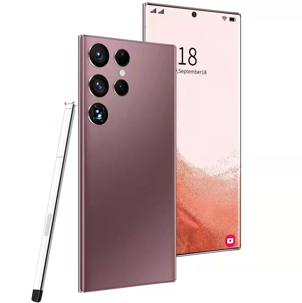 Новый разблокированный телефон Gaaxy S22 U Itra с мощным стилусом 16 ГБ + 512B Android 12 0 мобильные телефоны двумя