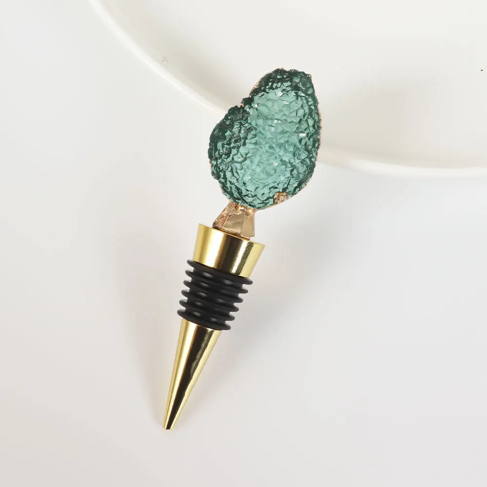 New Creative Light Luxury Glass Wine Stopper Agate Fashion Color Crystal Hole Fashionable Wine
