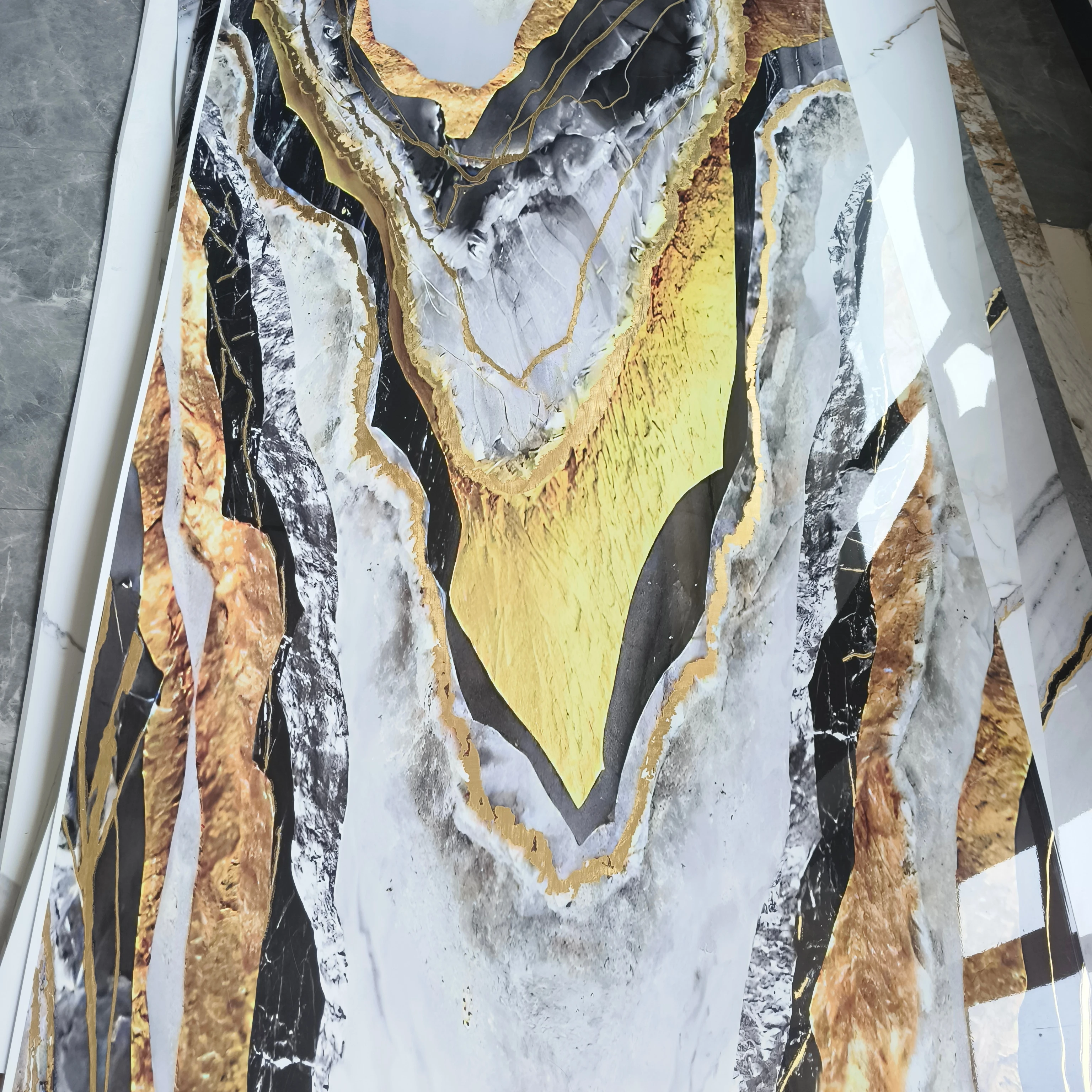 High quality high gloss PVC marble wall panel home decoration background panel uv board SPC PVC wall panel