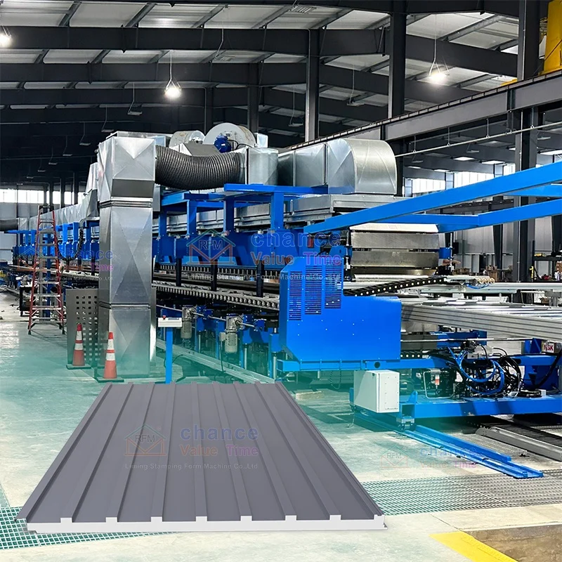 Auto Metal Roof And Wall Sandwich Panel Production Line Roll Forming Machine Rock Wool And Foam Sandwich Sheet Making Machinery