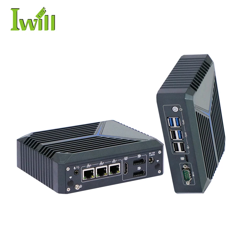 Безвентиляторный промышленный компьютер Cere-lon J6412 CPU 4G/5G LTE WiFi Win11 DP небольшой форм-фактор ПК Встроенный