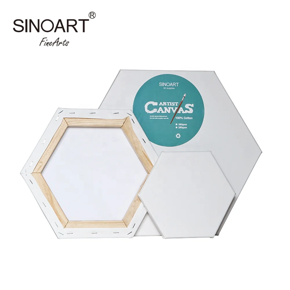 SINOART Hot Sale Oval Stretched Canvas, Artist White Round Canvas