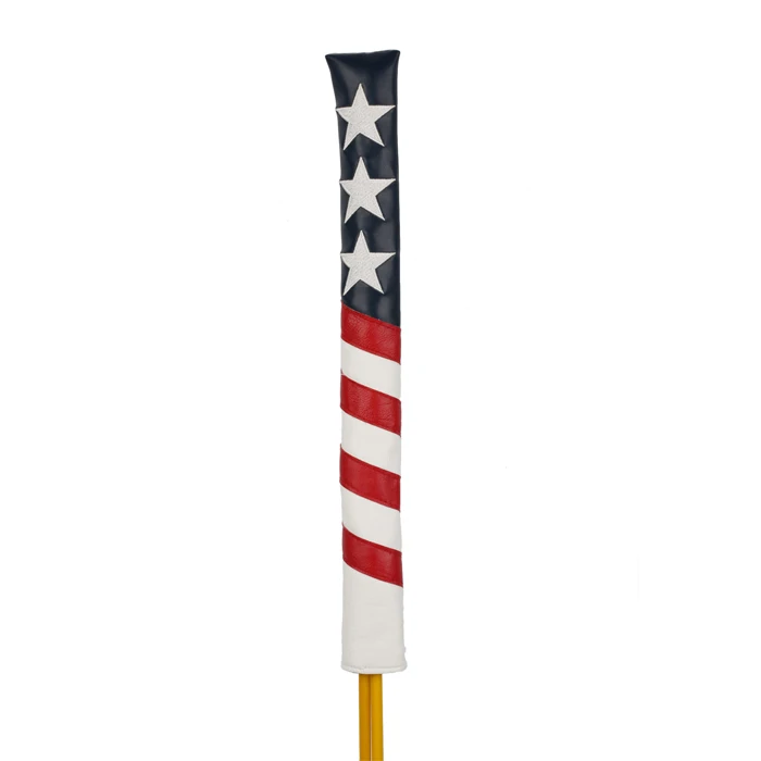 
Golf Alignment Stick Cover Stars Red Stripes PU Leather Waterproof Cover for Golf Alignment Sticks 