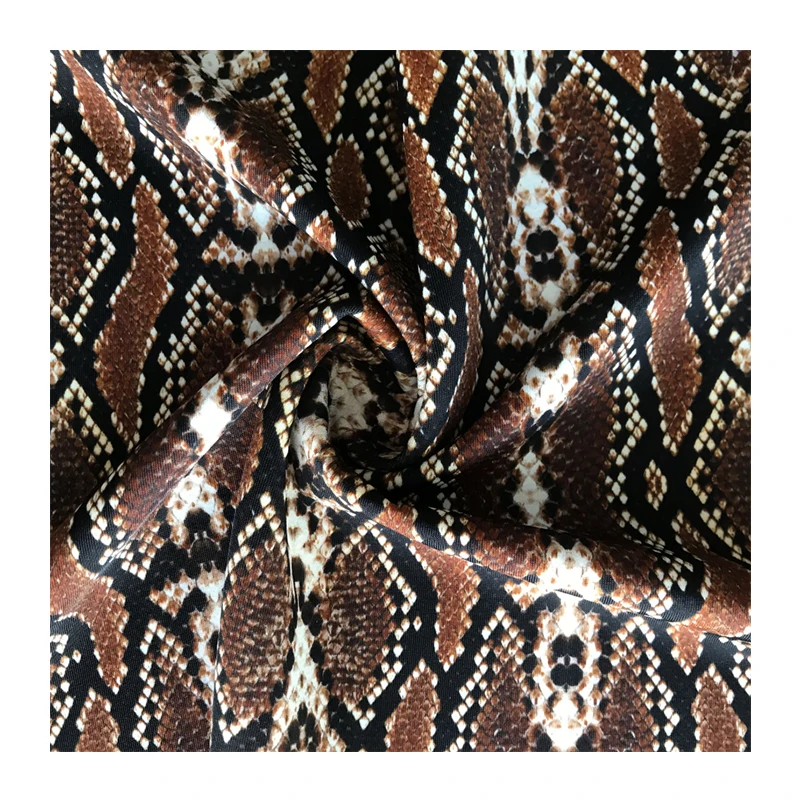 Custom High Stretch Snakeskin Digital Printing Swimwear Fabric Sportswear Fabric