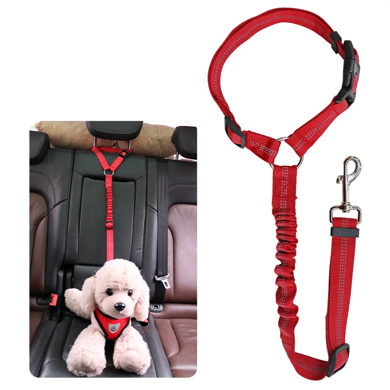 Outdoor Nylon Belt pet cat Dog Seat Car Belt Leash Restraint Harness Headrest Adjustable Bungee Strong Durable 360 Degree Swivel