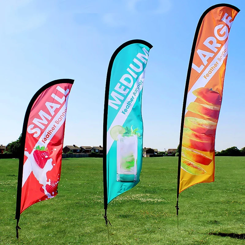 Outdoor Road Flag Water Filled Flagpole Telescopic Base Advertising Water Drop Beach Flag  FREE Design Tool